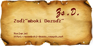 Zsámboki Dezső névjegykártya